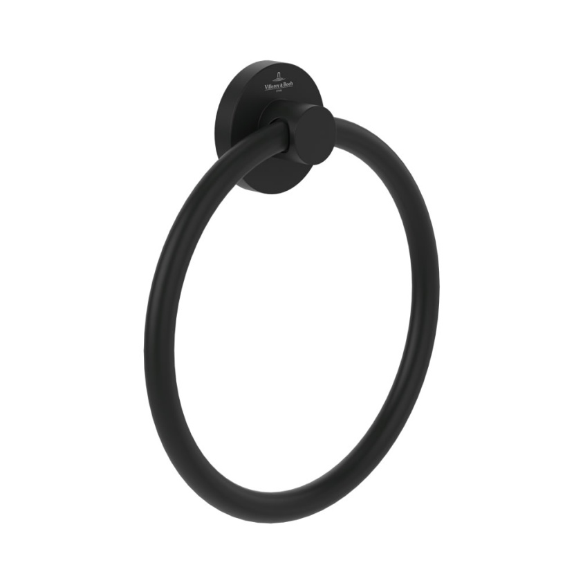 Cutout image of Villeroy & Boch Elements Tender Matt Black Towel Ring